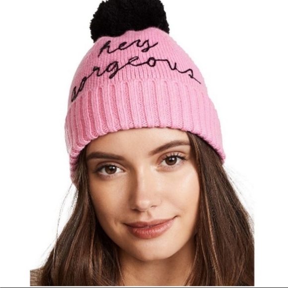 kate spade Accessories - Kate Spade Hey Gorgeous Pink Beanie